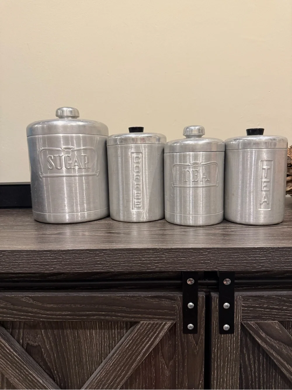 A.C. HELLER HOSTESS-WARE Aluminum Nesting Canister Set of 4 Made in ITALY MCM